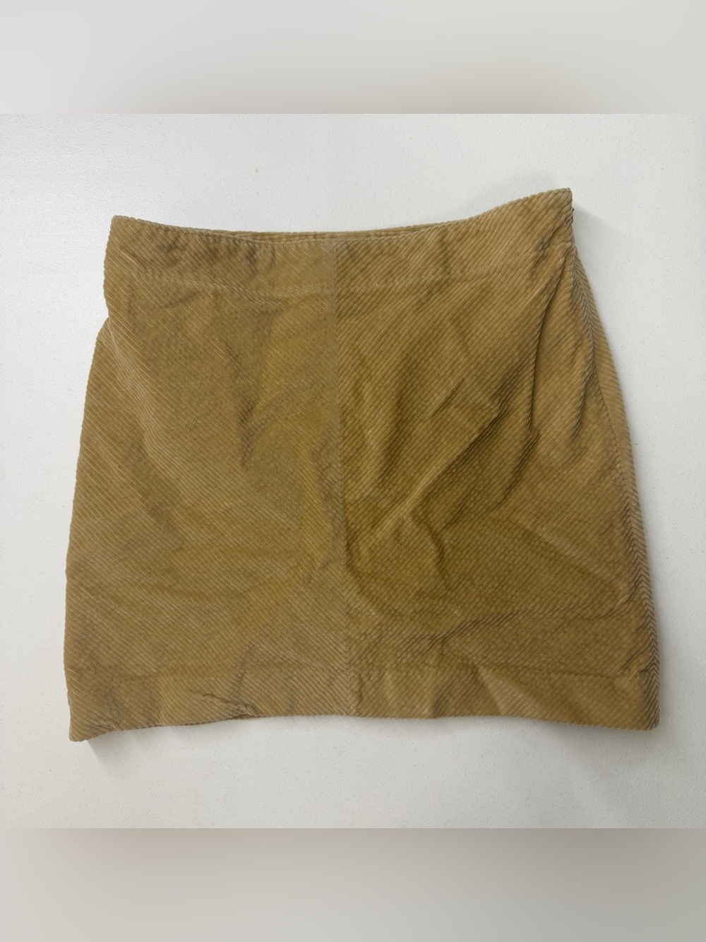 Banana Republic Size 4 Tan Corduroy Mini Skirt Side Zip Lined Fall Y2K